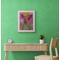 Example of what the painting would look like hanging and framed in a furnished setting. Painting is sold unframed.